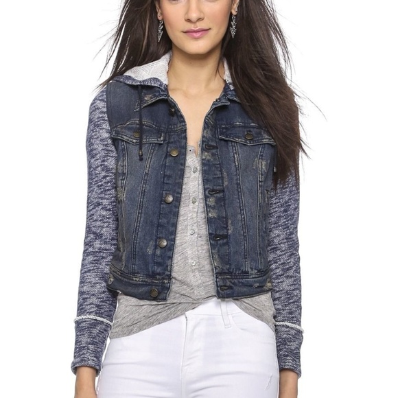 Free People Jackets & Blazers - SALE | NWOT Free People Knit Hooded Denim Jacket